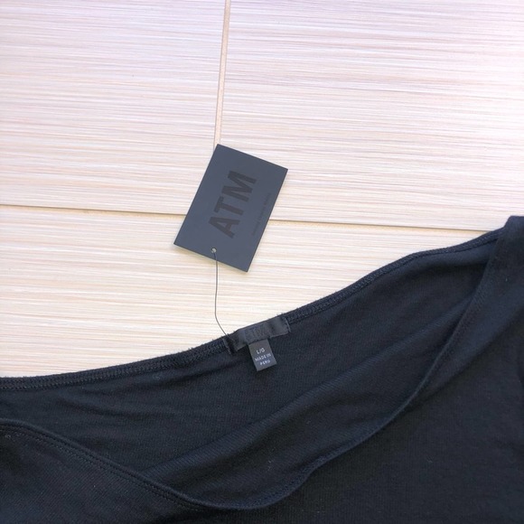 ATM Black micromodal one shoulder bodysuit Large - Picture 7 of 8